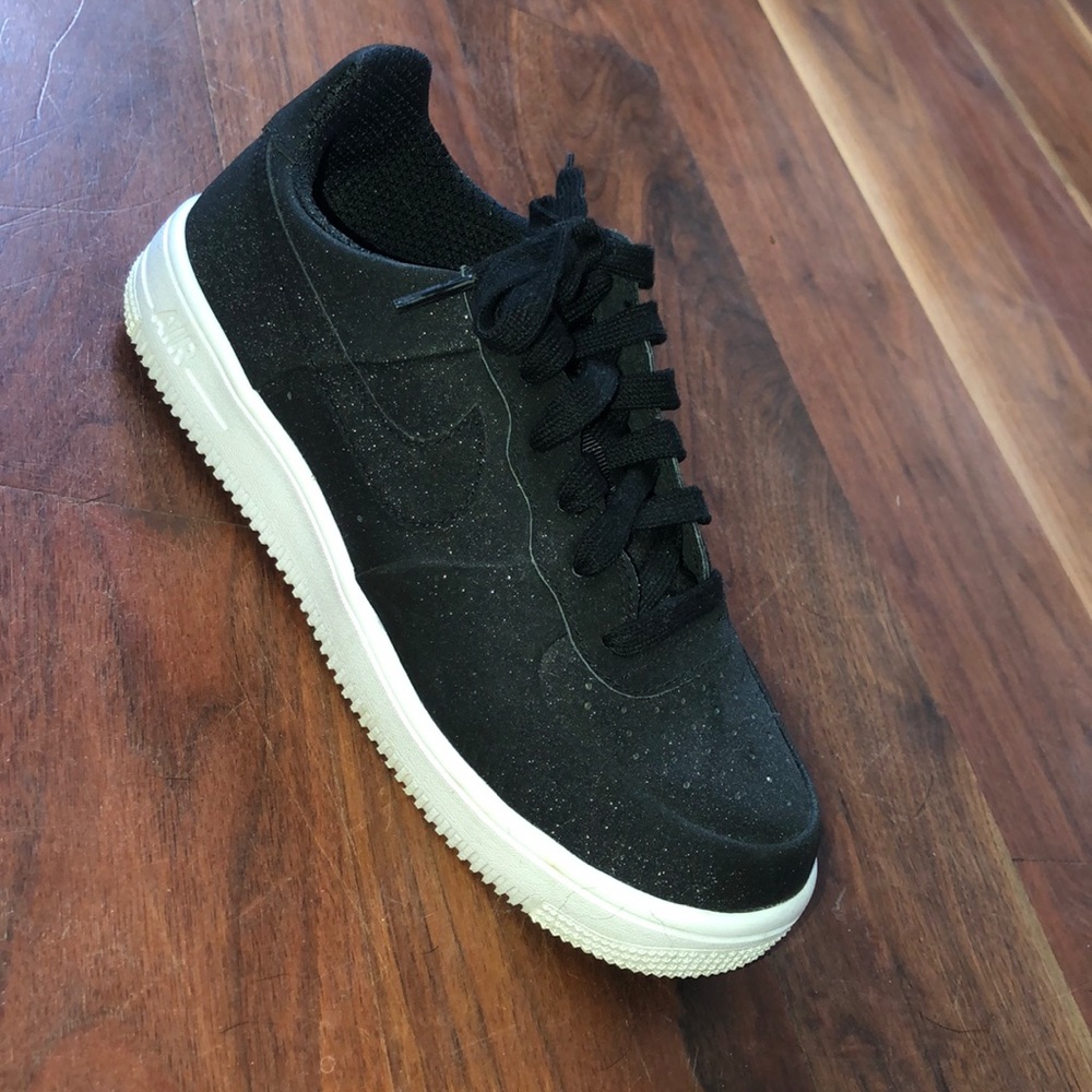 Sparkly black Air Force ones